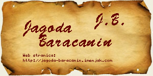 Jagoda Baračanin vizit kartica